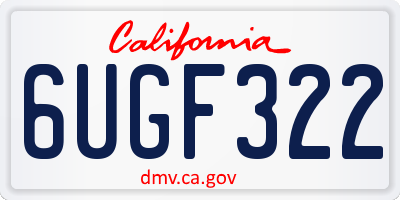 CA license plate 6UGF322