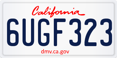 CA license plate 6UGF323
