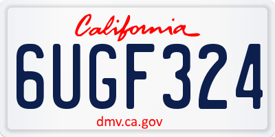 CA license plate 6UGF324