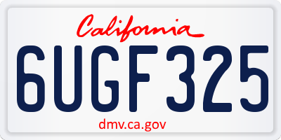 CA license plate 6UGF325