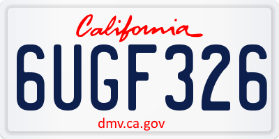 CA license plate 6UGF326