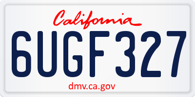CA license plate 6UGF327