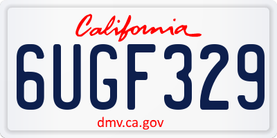CA license plate 6UGF329