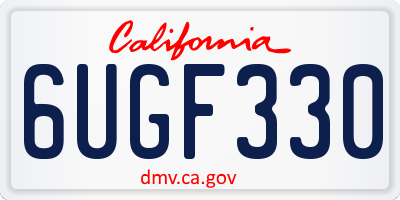 CA license plate 6UGF330
