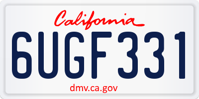 CA license plate 6UGF331