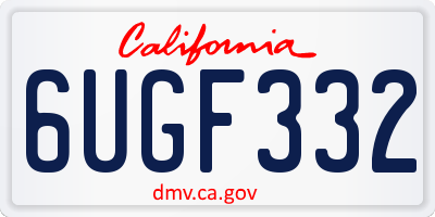 CA license plate 6UGF332