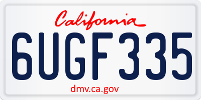 CA license plate 6UGF335