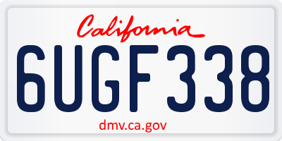 CA license plate 6UGF338