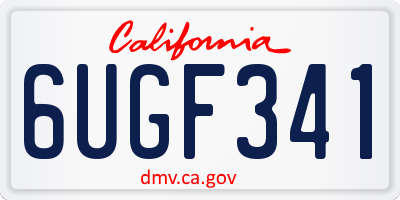 CA license plate 6UGF341