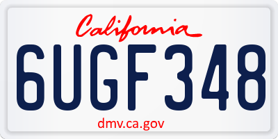 CA license plate 6UGF348