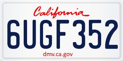 CA license plate 6UGF352