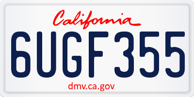 CA license plate 6UGF355