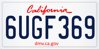 CA license plate 6UGF369