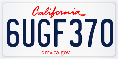 CA license plate 6UGF370