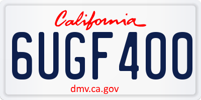 CA license plate 6UGF400