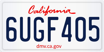 CA license plate 6UGF405