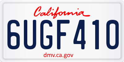 CA license plate 6UGF410