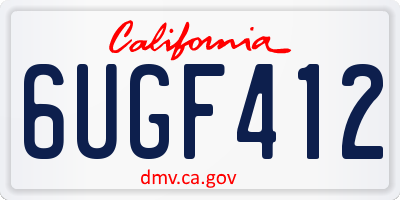 CA license plate 6UGF412