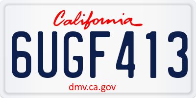 CA license plate 6UGF413