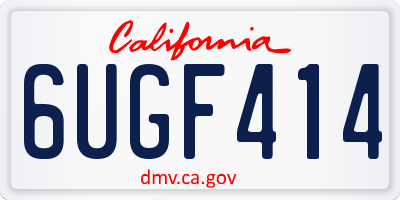 CA license plate 6UGF414