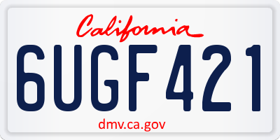 CA license plate 6UGF421