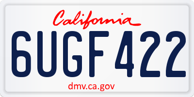 CA license plate 6UGF422