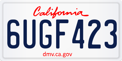 CA license plate 6UGF423