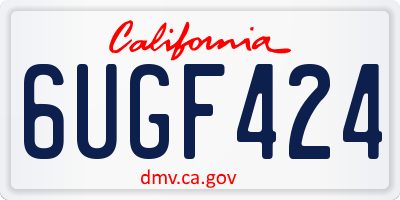 CA license plate 6UGF424
