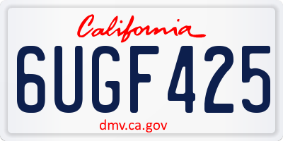 CA license plate 6UGF425