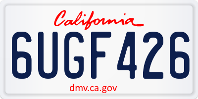 CA license plate 6UGF426