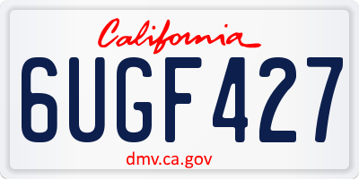 CA license plate 6UGF427