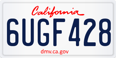 CA license plate 6UGF428