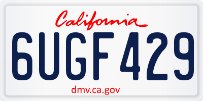 CA license plate 6UGF429