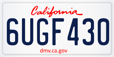 CA license plate 6UGF430