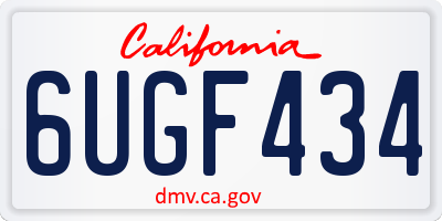 CA license plate 6UGF434