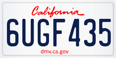 CA license plate 6UGF435