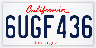 CA license plate 6UGF436