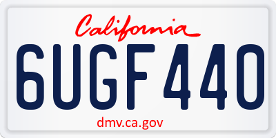 CA license plate 6UGF440