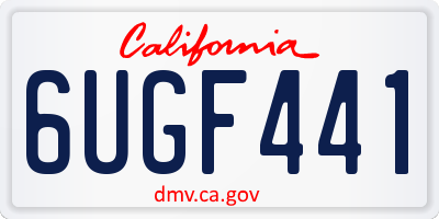 CA license plate 6UGF441