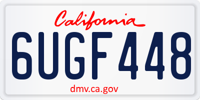CA license plate 6UGF448