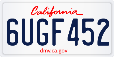 CA license plate 6UGF452