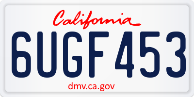 CA license plate 6UGF453