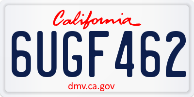 CA license plate 6UGF462