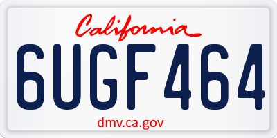 CA license plate 6UGF464