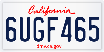 CA license plate 6UGF465