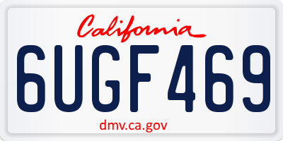 CA license plate 6UGF469