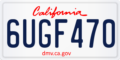 CA license plate 6UGF470