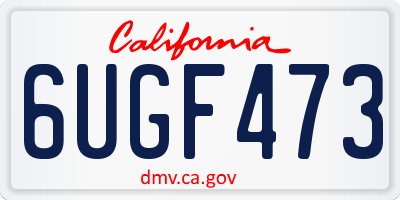 CA license plate 6UGF473
