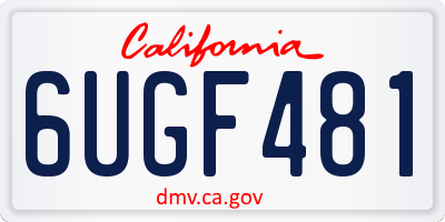CA license plate 6UGF481