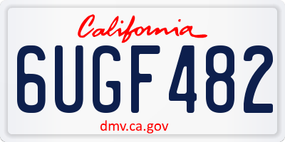 CA license plate 6UGF482